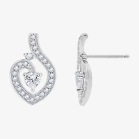 Diamonart Womens Cubic Zirconia Sterling Silver Heart 2-pc. Jewelry Set