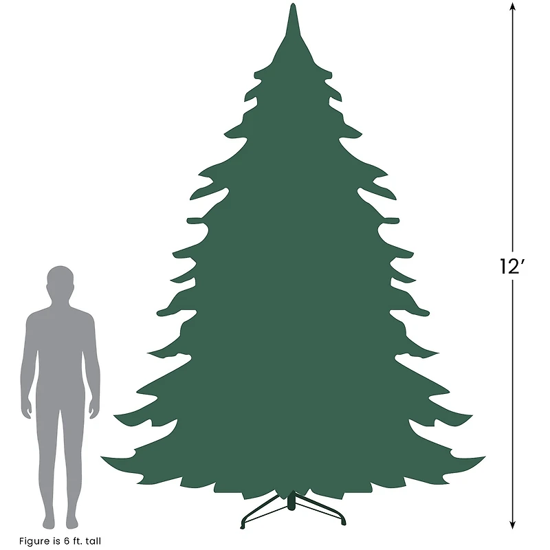 Northlight Pre-Lit Slim Pine Heavily Flocked 12 Foot Pre-Lit Pine Christmas Tree