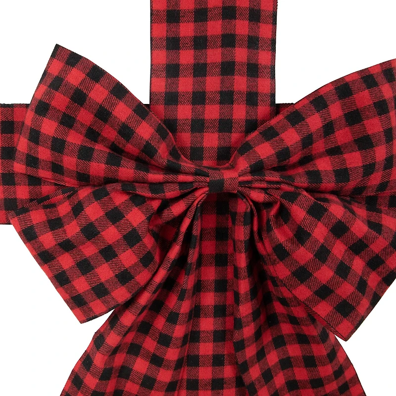 Northlight 14ft Red Buffalo Plaid Door Bow Indoor Ribbon