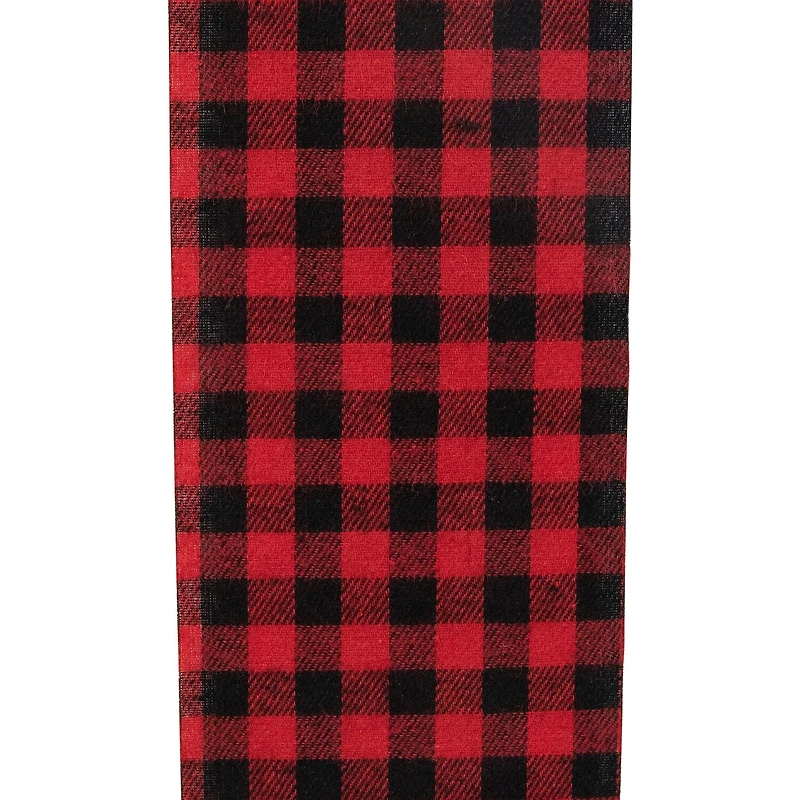 Northlight 14ft Red Buffalo Plaid Door Bow Indoor Ribbon