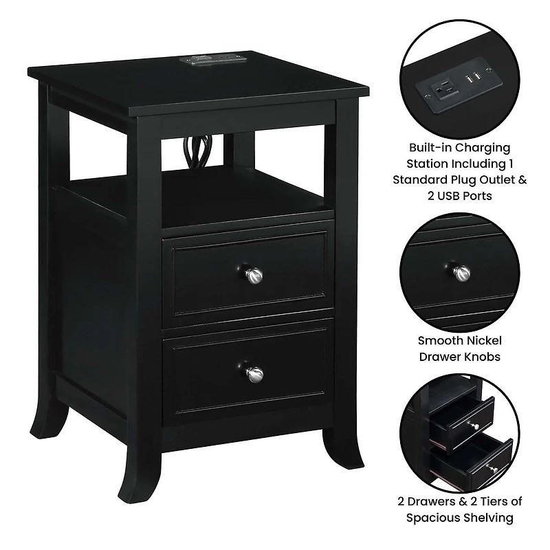 Convenience Concepts Melbourne 2-Drawer End Table