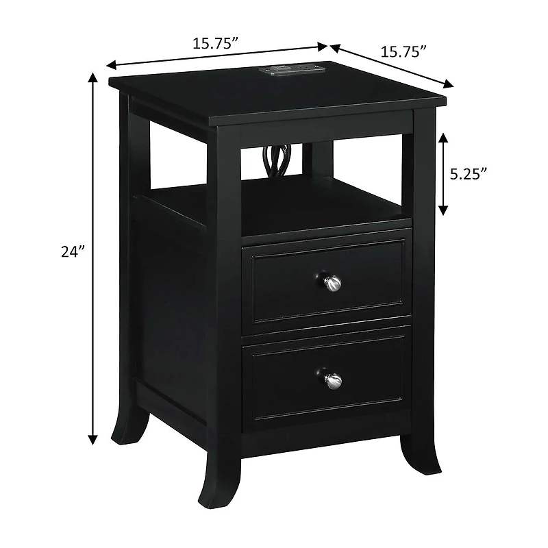 Convenience Concepts Melbourne 2-Drawer End Table