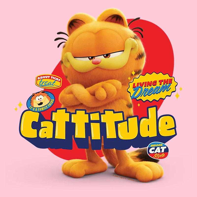 Little & Big Kid Girls Crew Neck Short Sleeve Garfield T-Shirt