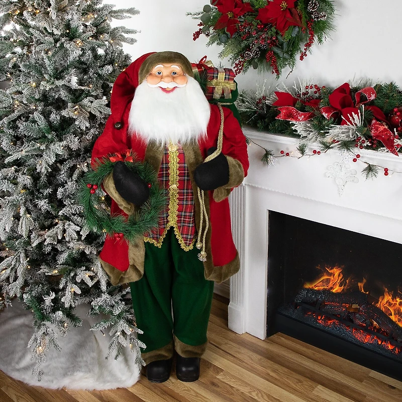 Northlight 60in Wreath Christmas Santa Figurine
