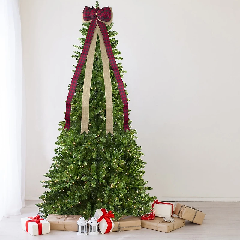 Northlight Plaid 16 Loop Bow Indoor Ribbon