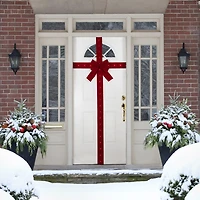 Northlight 14ft Prelit Red Velvet  Door Bow Indoor Velvet Ribbon