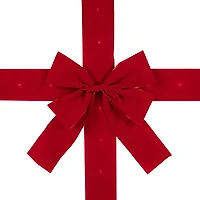 Northlight 14ft Prelit Red Velvet  Door Bow Indoor Velvet Ribbon