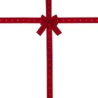 Northlight 14ft Prelit Red Velvet  Door Bow Indoor Velvet Ribbon
