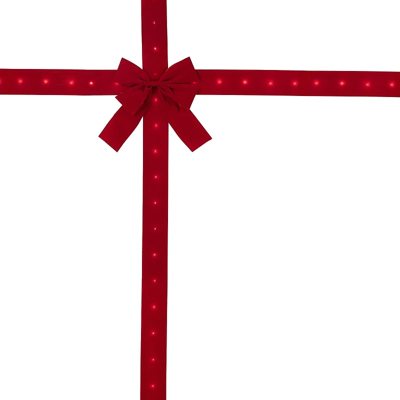 Northlight 14ft Prelit Red Velvet  Door Bow Indoor Velvet Ribbon
