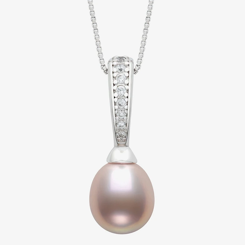 Cultured Freshwater Pearl Sterling Silver 18 Inch Pendant Necklace