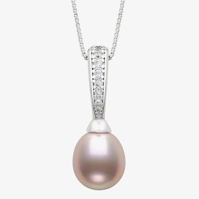 Cultured Freshwater Pearl Sterling Silver 18 Inch Pendant Necklace