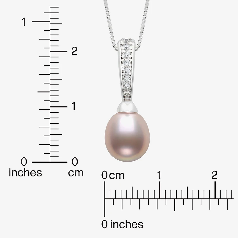 Cultured Freshwater Pearl Sterling Silver 18 Inch Pendant Necklace