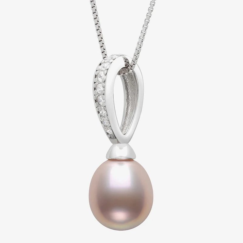 Cultured Freshwater Pearl Sterling Silver 18 Inch Pendant Necklace