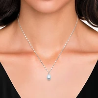 Yes, Please! Womens Genuine White Sterling Silver 18 Inch Pendant Necklace