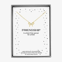 Diamond Addiction (G-H, Si2-I1), Bow Womens Diamond Accent Lab Grown White Diamond Accent 14K Gold Over Silver Bow 18 Inch Pendant Necklace