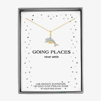 Diamond Addiction (G-H, Si2-I1), Dolphin Womens Diamond Accent Lab Grown White Diamond Accent 14K Gold Over Silver 18 Inch Pendant Necklace
