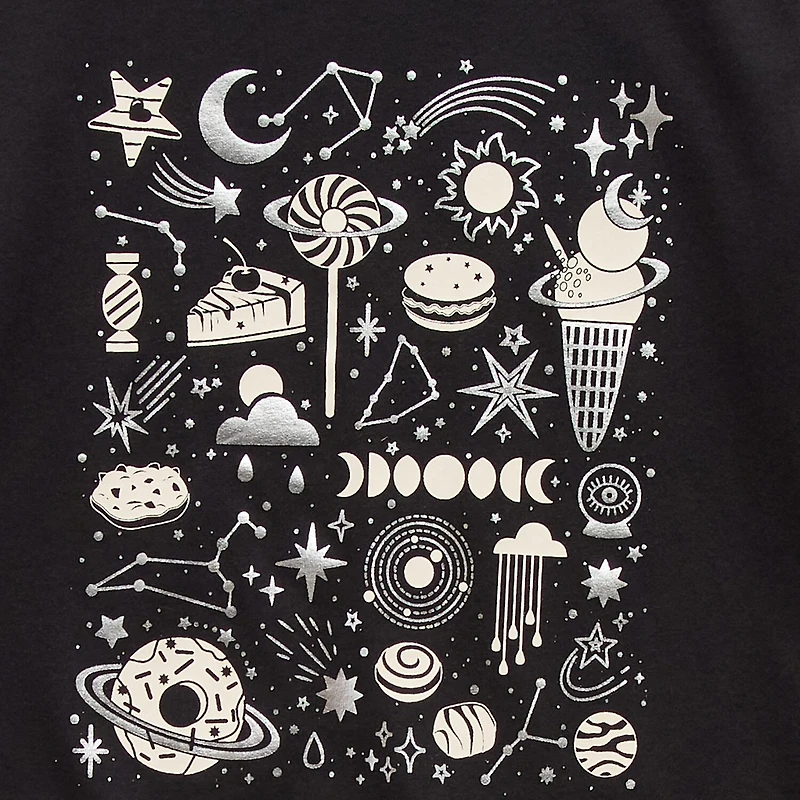 Thereabouts Little & Big Kid Girls Crew Neck Long Sleeve Regular Fit Graphic T-Shirt