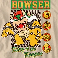 Little & Big Kid Boys Crew Neck Short Sleeve Regular Fit Super Mario Bowser Graphic T-Shirt