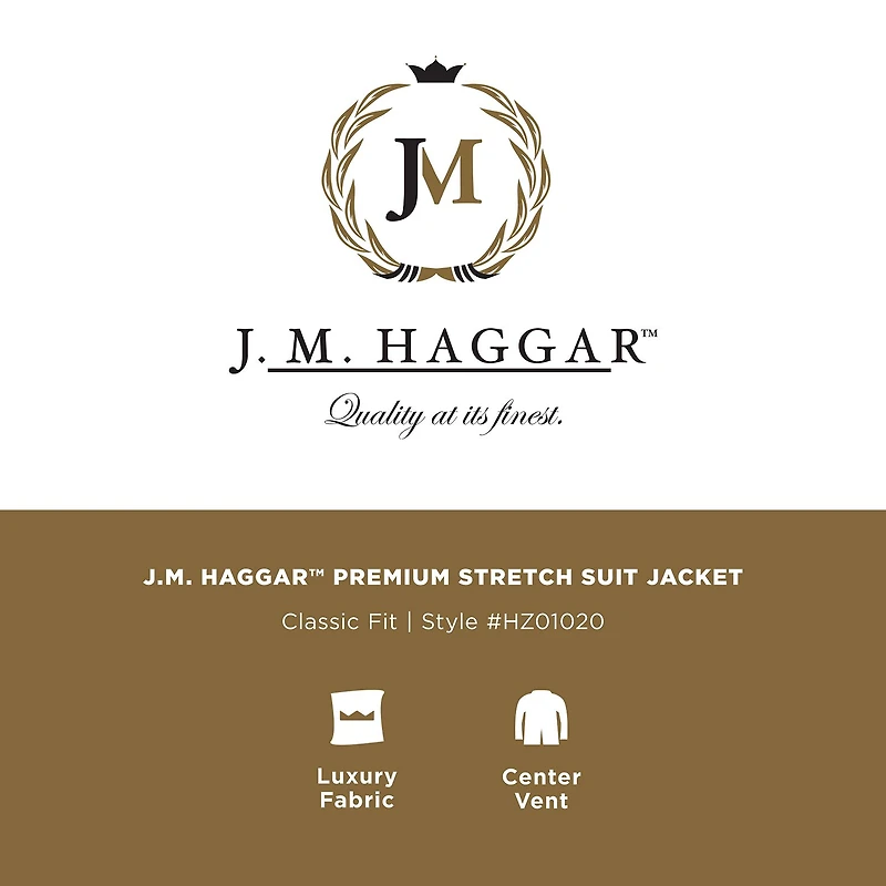 Haggar JMH Mens Classic Fit Plaid Suit Jacket