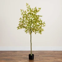 Nearly Natural 5ft Autumn Nandina Indoor Artificial Tree