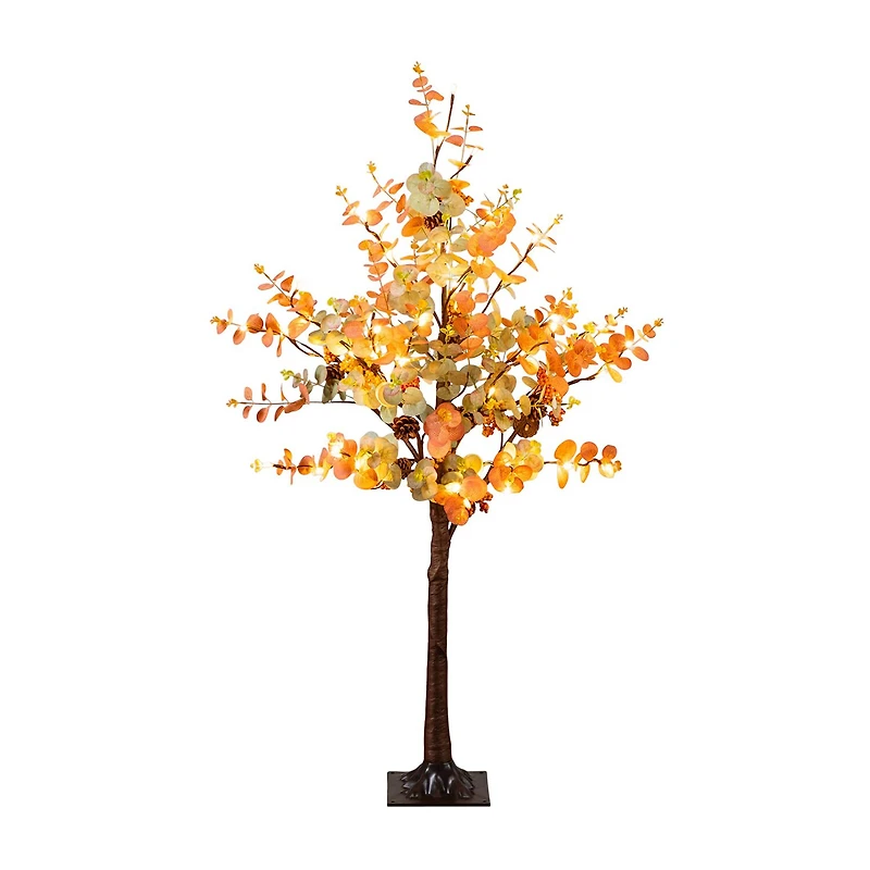 Nearly Natural 4ft Autumn Eucalyptus Lighted Indoor Artificial Tree