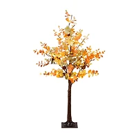 Nearly Natural 4ft Autumn Eucalyptus Lighted Indoor Artificial Tree