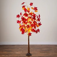 Nearly Natural 6ft Pre-Lit Autumn Weeping Maple Lighted Indoor Artificial Tree