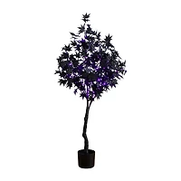 Nearly Natural 4ft Pre-Lit Black Maple Lighted Indoor Artificial Tree