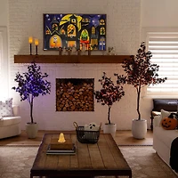 Nearly Natural 4ft Pre-Lit Black Maple Lighted Indoor Artificial Tree