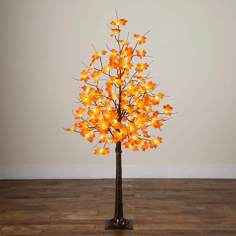 Nearly Natural 5ft Pre-Lit Autumn Maple Lighted Indoor Artificial Tree