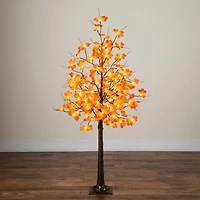 Nearly Natural 5ft Pre-Lit Autumn Maple Lighted Indoor Artificial Tree