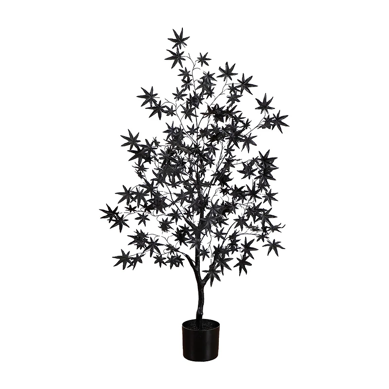 Nearly Natural 4ft Halloween Black Maple Indoor Artificial Tree