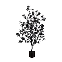 Nearly Natural 4ft Halloween Black Maple Indoor Artificial Tree