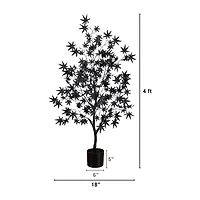 Nearly Natural 4ft Halloween Black Maple Indoor Artificial Tree