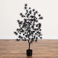Nearly Natural 4ft Halloween Black Maple Indoor Artificial Tree