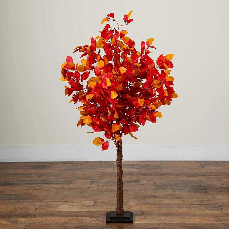 Nearly Natural 4ft Pre-Lit Autumn Lighted Indoor Artificial Tree
