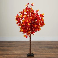 Nearly Natural 4ft Pre-Lit Autumn Lighted Indoor Artificial Tree
