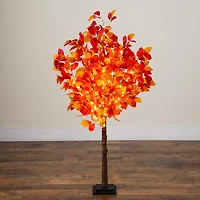 Nearly Natural 4ft Pre-Lit Autumn Lighted Indoor Artificial Tree