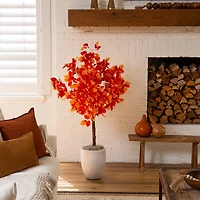 Nearly Natural 4ft Pre-Lit Autumn Lighted Indoor Artificial Tree