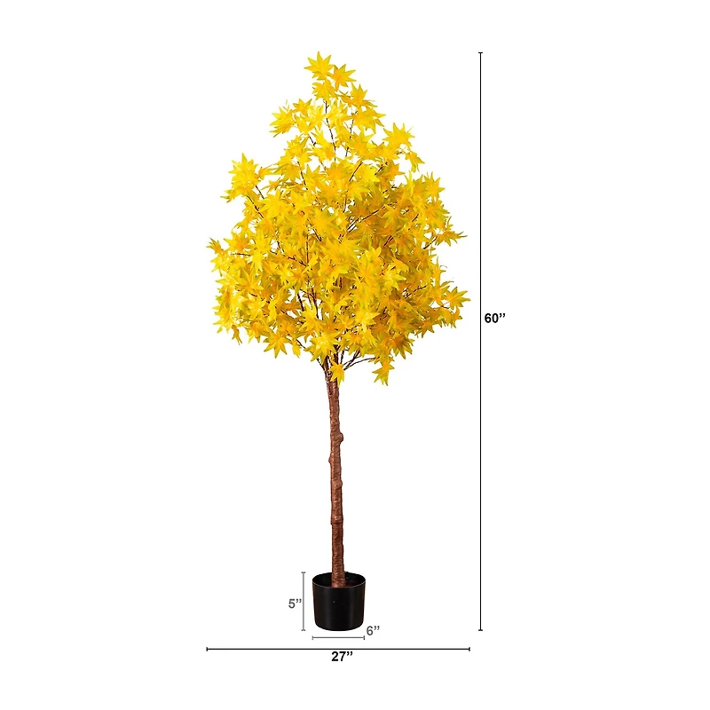 Nearly Natural 5ft Pre-Lit Autumn Maple Lighted Indoor Artificial Tree