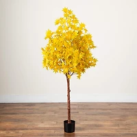 Nearly Natural 5ft Pre-Lit Autumn Maple Lighted Indoor Artificial Tree