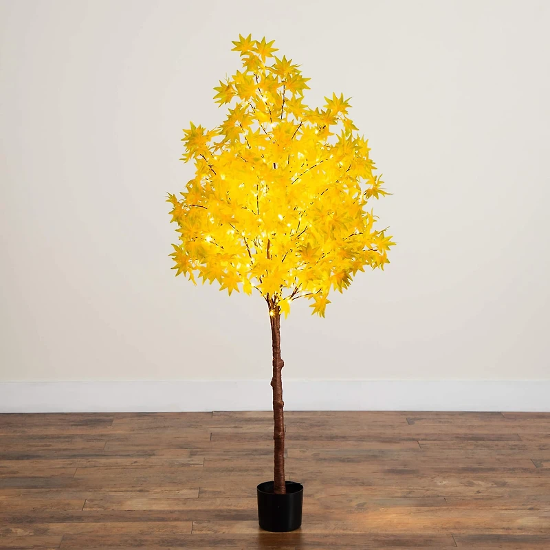 Nearly Natural 5ft Pre-Lit Autumn Maple Lighted Indoor Artificial Tree