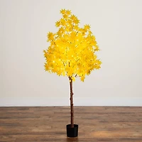 Nearly Natural 5ft Pre-Lit Autumn Maple Lighted Indoor Artificial Tree