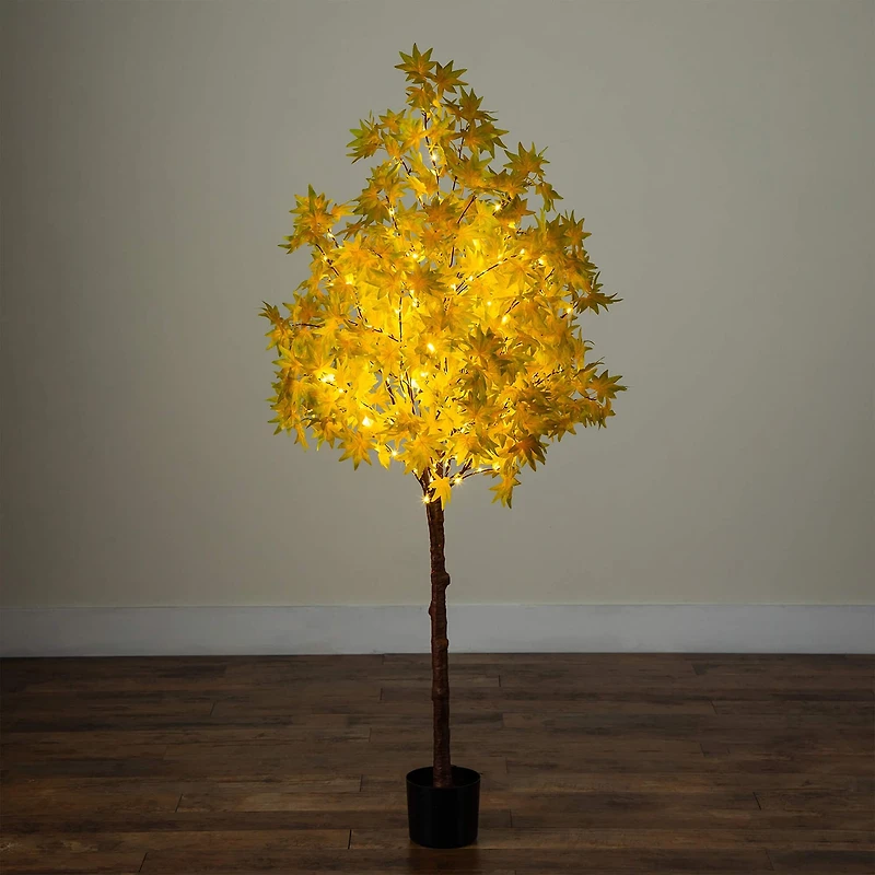 Nearly Natural 5ft Pre-Lit Autumn Maple Lighted Indoor Artificial Tree