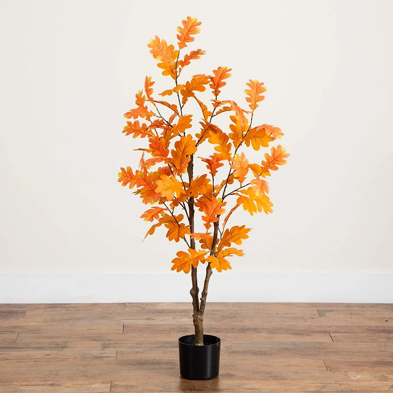 Nearly Natural 4ft Autumn Oak Indoor Artificial Tree
