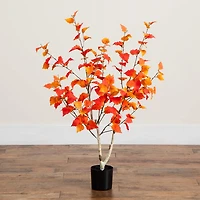 Nearly Natural 3ft Birch Fall Indoor Artificial Tree