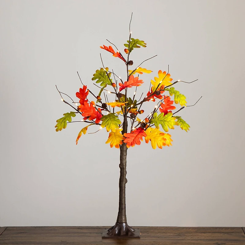 Nearly Natural 3ft Autumn Maple Fall Lighted Indoor 3-pc. Artificial Tree