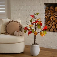 Nearly Natural 3ft Autumn Maple Fall Lighted Indoor 3-pc. Artificial Tree