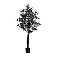 Nearly Natural 5ft Halloween Black Maple Indoor Artificial Tree
