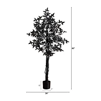 Nearly Natural 5ft Halloween Black Maple Indoor Artificial Tree